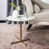 Winnie Round Side Table In White Marble/Brass - Safavieh ACC6200A -Safavieh Homeware 187 ACC6200A ROOM