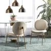 Jordana Round Side Chair In Beige/Gold - Safavieh ACH6200A-SET2 -Safavieh Homeware 187 ACH6200A SET2 ROOM
