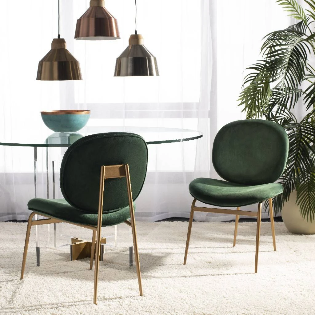 Jordana Round Side Chair In Malachite Green/Gold - Safavieh ACH6200D-SET2 3 Jordana Round Side Chair In Malachite Green/Gold - Safavieh ACH6200D-SET2