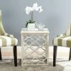 Lonny End Table In Distressed White - Safavieh AMH1507A -Safavieh Homeware 187 AMH1507A ROOM