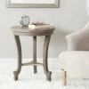 Monty Round Top End Table In Saddle Brown - Safavieh AMH1520B -Safavieh Homeware 187 AMH1520B ROOM