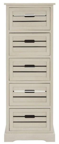 Sarina 5 Drawer Cabinet In Distressed Cream - Safavieh AMH5714C