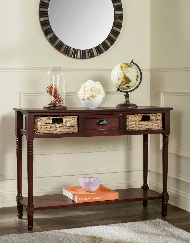 Christa Console Table W/ Storage In Cherry - Safavieh AMH5737C 3 Christa Console Table W/ Storage In Cherry - Safavieh AMH5737C