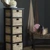 Vedette 5 Wicker Basket Storage Tower In Distressed Black - Safavieh AMH5739A -Safavieh Homeware 187 AMH5739A ROOM