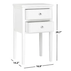 Toby Nightstand W/ Storage Drawers In White - Safavieh AMH6625E