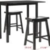 Graham 3 Pc Set Pub Table In Espresso - Safavieh AMH8502A -Safavieh Homeware 187 AMH8502A DIM1