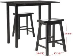 Graham 3 Pc Set Pub Table In Espresso - Safavieh AMH8502A