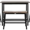 Ronin 4 Pc Set Pub Table In Dark Espresso/Black - Safavieh AMH8503B -Safavieh Homeware 187 AMH8503B FRONT