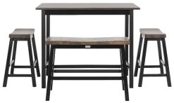 Ronin 4 Pc Set Pub Table In Dark Espresso/Black - Safavieh AMH8503B