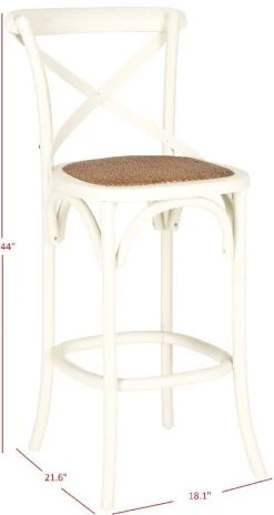 Franklin X Back Bar Stool In Distressed Ivory/Medium Brown - Safavieh AMH9502A