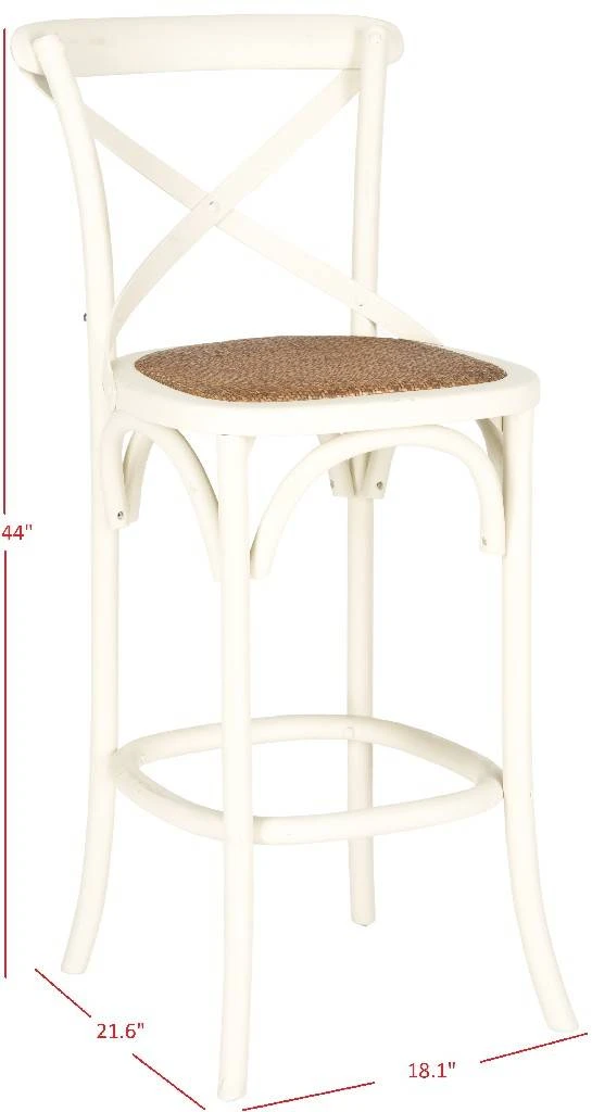 Franklin X Back Bar Stool In Distressed Ivory/Medium Brown - Safavieh AMH9502A 3 Franklin X Back Bar Stool In Distressed Ivory/Medium Brown - Safavieh AMH9502A