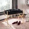 Jasmine Tufted Bench In Black/Gold Foil - Safavieh BCH6200A -Safavieh Homeware 187 BCH6200A ROOM
