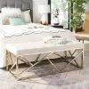 Farah Tufted Rectangular Bench In Beige/Brass - Safavieh BCH6201B