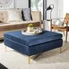 Giovanna Square Ottoman In Navy/Brass - Safavieh BCH6301A -Safavieh Homeware 187 BCH6301A ROOM
