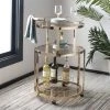 Rio 3 Tier Round Bar Cart & Wine Rack In Gold/Tinted Glass - Safavieh BCT8002A