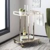 Capri 2 Tier Rectangle Bar Cart In Gold/Mirror - Safavieh BCT8003A