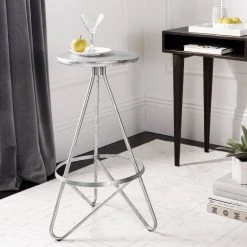 Galexia Bar Stool In Silver Leaf - Safavieh BST3200B