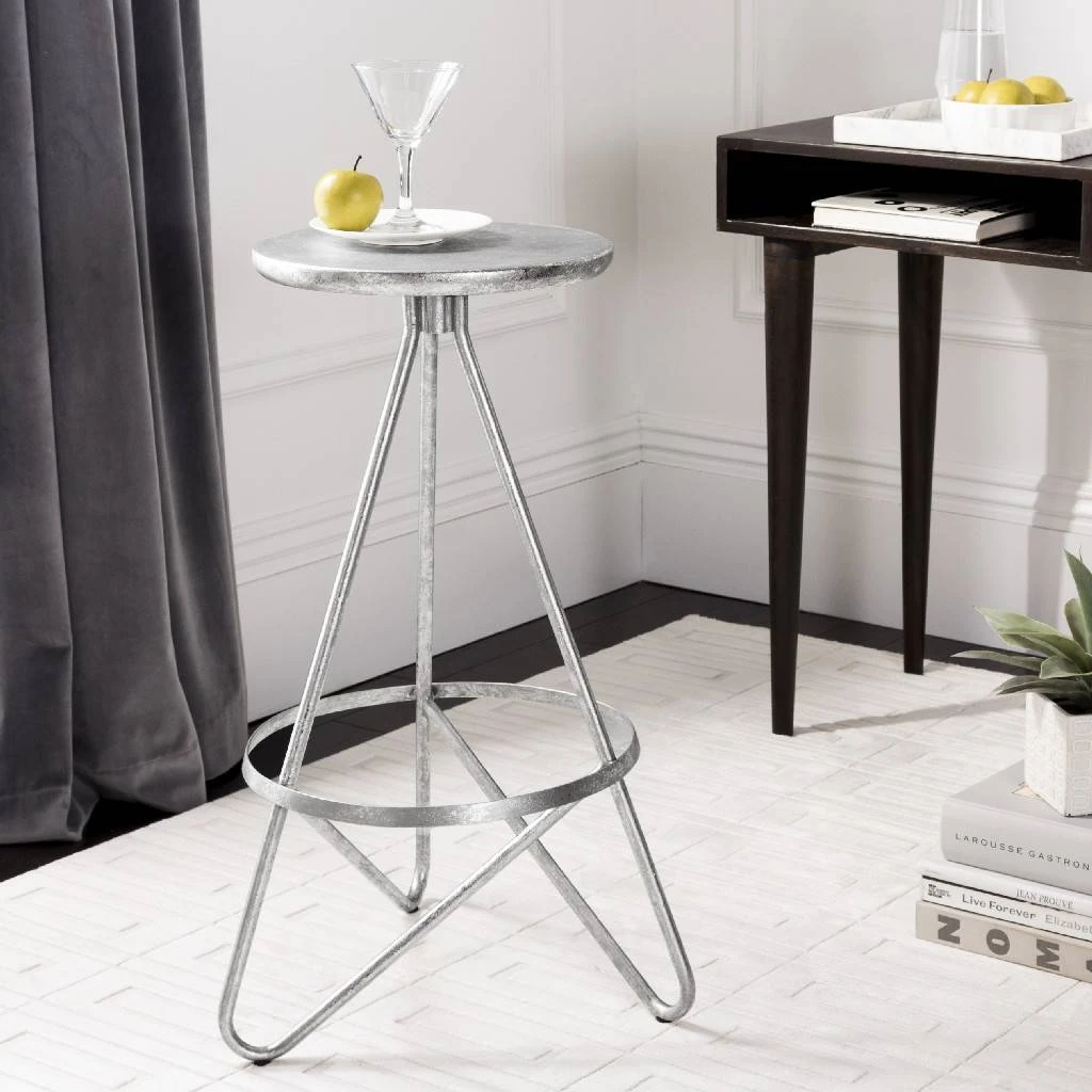 Galexia Bar Stool In Silver Leaf - Safavieh BST3200B 3 Galexia Bar Stool In Silver Leaf - Safavieh BST3200B