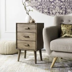 Pomona 3 Drawer Chest In Desert Brown - Safavieh CHS5700B