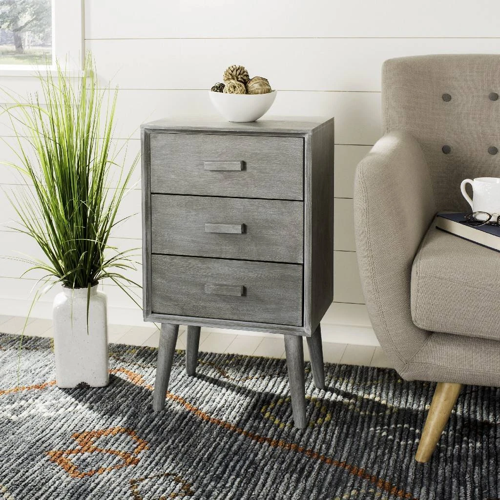 Pomona 3 Drawer Chest In Slate Grey - Safavieh CHS5700C 3 Pomona 3 Drawer Chest In Slate Grey - Safavieh CHS5700C