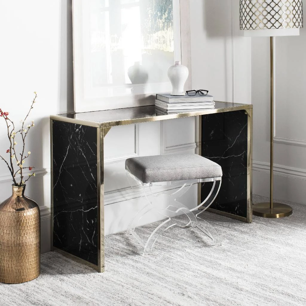 Kylie Console Table In Black/Brass - Safavieh CNS6201A 3 Kylie Console Table In Black/Brass - Safavieh CNS6201A