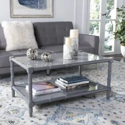 Noam Modern Coastal Coffee Table In Grey - Safavieh COF3500C