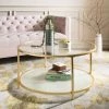 Ivy 2 Tier Round Coffee Table In Gold - Safavieh COF6203A -Safavieh Homeware 187 COF6203A ROOM