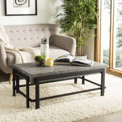 Oliver Rectangular Contemporary Coffee Table In Dark Grey/Black - Safavieh COF7006A