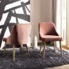 Lulu Upholstered Dining Chair In Dusty Rose/Gold (Set Of 2) - Safavieh DCH6200D-SET2 -Safavieh Homeware 187 DCH6200D SET2 ROOM