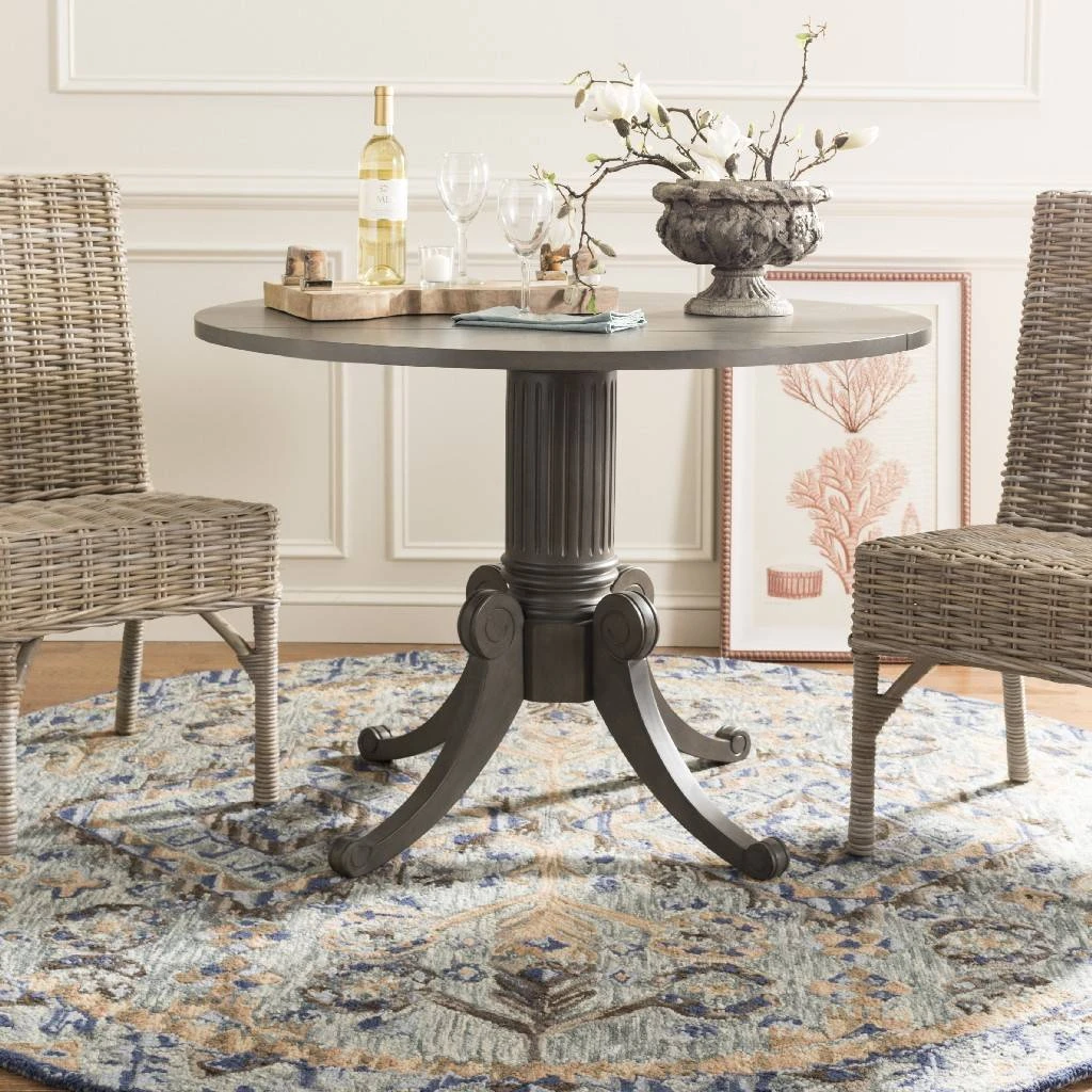 Forest Drop Leaf Dining Table In Grey Wash - Safavieh DTB1000C 3 Forest Drop Leaf Dining Table In Grey Wash - Safavieh DTB1000C