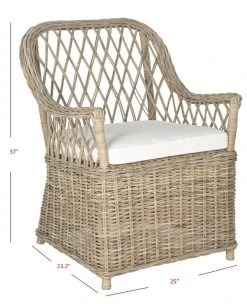 Maluku Rattan Arm Chair In Natural - Safavieh FOX1604A