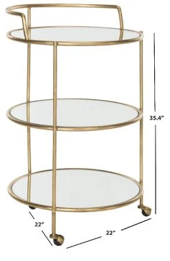 Dulcinea Bar Cart In Gold - Safavieh FOX2554B