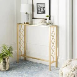 Jovanna Console Table In Antique Gold - Safavieh FOX2576A