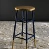 Emery Dipped Gold Leaf Bar Stool In Navy/Gold - Safavieh FOX3230A -Safavieh Homeware 187 FOX3230A ROOM