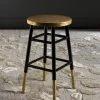 Emery Dipped Gold Leaf Counter Stool In Black/Gold - Safavieh FOX3231C -Safavieh Homeware 187 FOX3231C ROOM