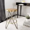 Lorna Gold Leaf Counter Stool In Beige/Gold - Safavieh FOX3255C