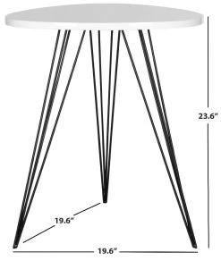 Wolcott Retro Mid Century Lacquer Side Table In White/Black - Safavieh FOX4207A
