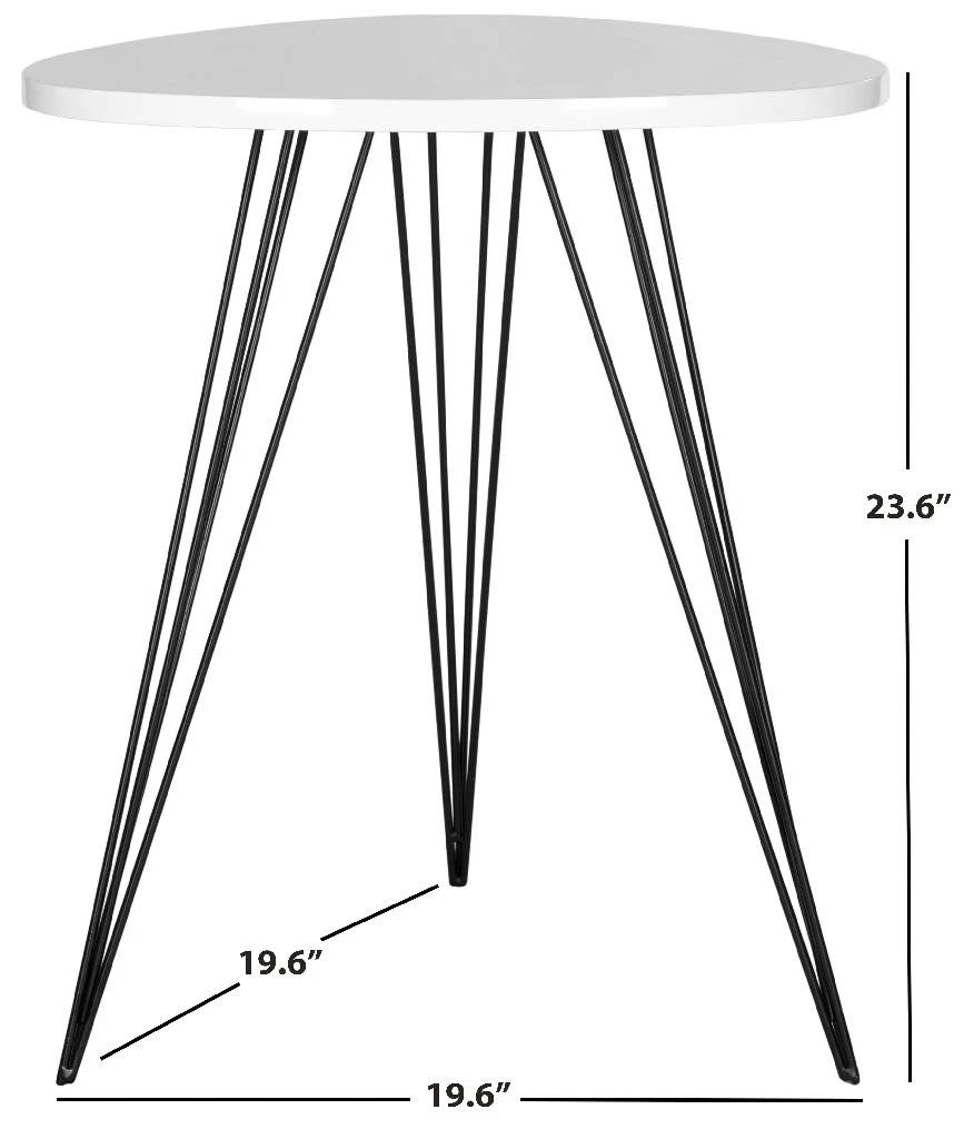 Wolcott Retro Mid Century Lacquer Side Table In White/Black - Safavieh FOX4207A 3 Wolcott Retro Mid Century Lacquer Side Table In White/Black - Safavieh FOX4207A