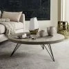 Mansel Retro Mid Century Round Coffee Table In Light Oak/Black - Safavieh FOX4233A -Safavieh Homeware 187 FOX4233A ROOM