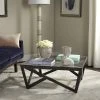 Ralston Mid Century Glass Top Coffee Table In Dark Grey - Safavieh FOX4242A