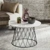 Roper Retro Mid Century Lacquer End Table In White/Black - Safavieh FOX4245C -Safavieh Homeware 187 FOX4245C ROOM
