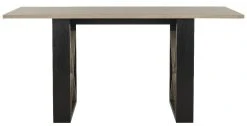 Monty Retro Mid Century Wood Dining Table In Light Oak/Black - Safavieh FOX4247A