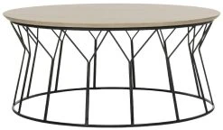 Deion Retro Mid Century Wood Coffee Table In Light Oak/Black - Safavieh FOX4259A