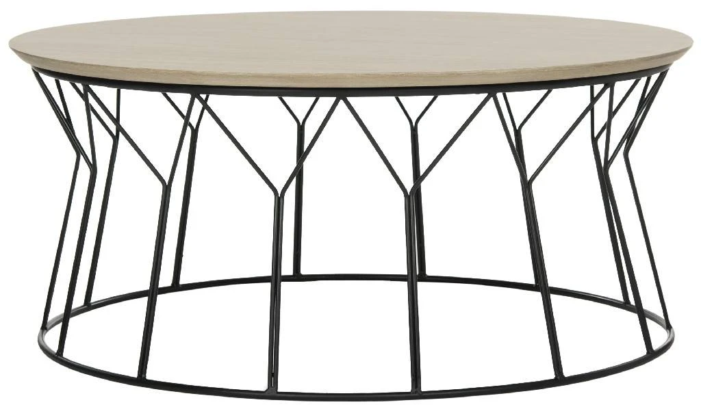 Deion Retro Mid Century Wood Coffee Table In Light Oak/Black - Safavieh FOX4259A 3 Deion Retro Mid Century Wood Coffee Table In Light Oak/Black - Safavieh FOX4259A