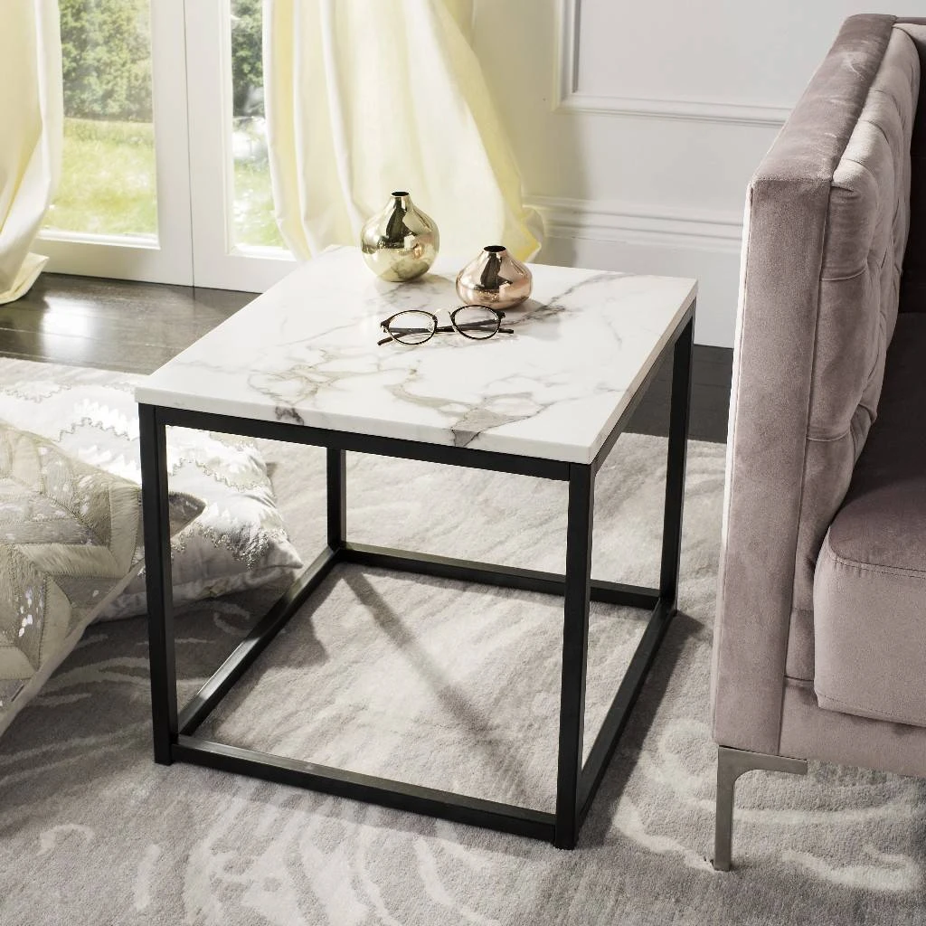 Baize End Table In White/Grey - Safavieh FOX6023A 3 Baize End Table In White/Grey - Safavieh FOX6023A