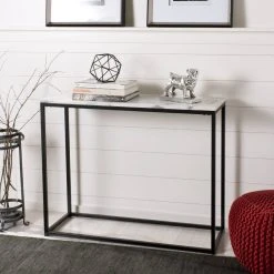 Baize Console Table In White/Grey - Safavieh FOX6024A