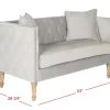 Sarah Tufted Settee W/ Pillows In Grey/Washed Oak - Safavieh FOX6206B 1 Sarah Tufted Settee W/ Pillows In Grey/Washed Oak - Safavieh FOX6206B -Safavieh Homeware 187 FOX6206B DIM1