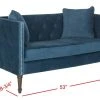 Sarah Tufted Settee W/ Pillows In Navy/Espresso - Safavieh FOX6206D -Safavieh Homeware 187 FOX6206D DIM1