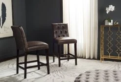 Norah Counter Stool In Brown/Espresso (Set Of 2) - Safavieh FOX6209E-SET2