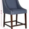 Dylan Counter Stool In Navy/Espresso - Safavieh FOX6221C -Safavieh Homeware 187 FOX6221C DIM1